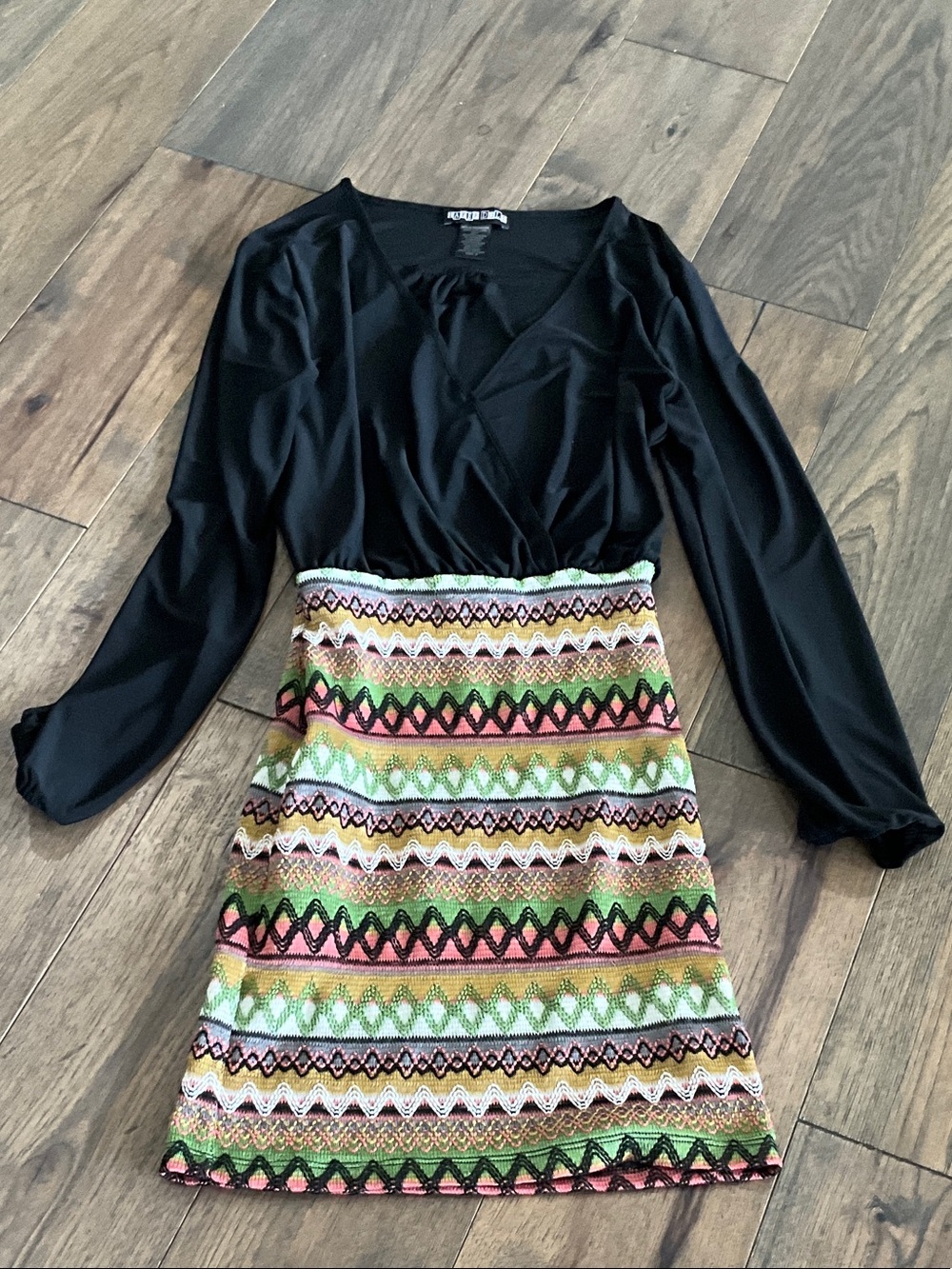 paper doll Black Top with Pink-Accented Tag
